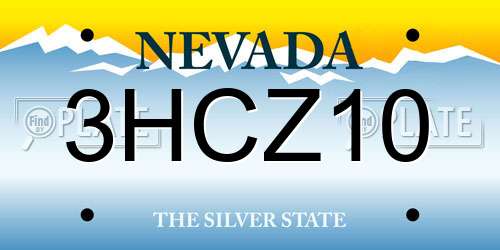 3HCZ10 Nevada License Plate