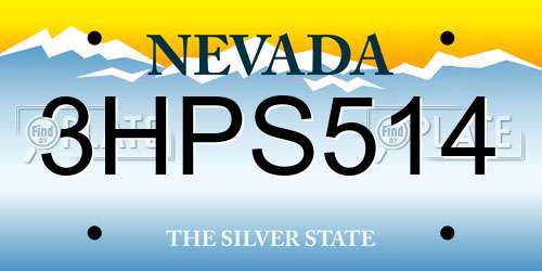 3HPS514 Nevada License Plate