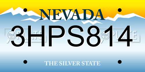3HPS814 Nevada License Plate