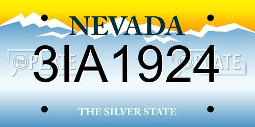 3IA1924 Nevada License Plate