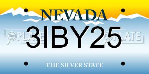3IBY25 Nevada License Plate