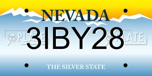 3IBY28 Nevada License Plate