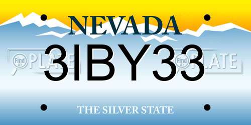 3IBY33 Nevada License Plate