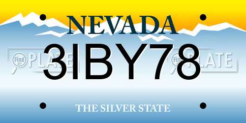 3IBY78 Nevada License Plate