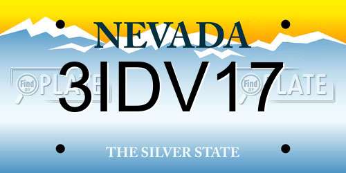 3IDV17 Nevada License Plate
