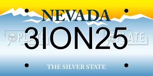 3ION25 Nevada License Plate