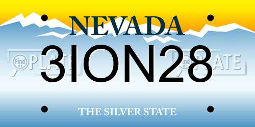 3ION28 Nevada License Plate