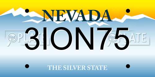 3ION75 Nevada License Plate