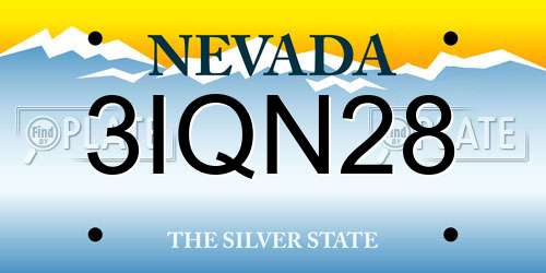3IQN28 Nevada License Plate