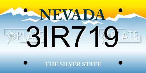 3IR719 Nevada License Plate