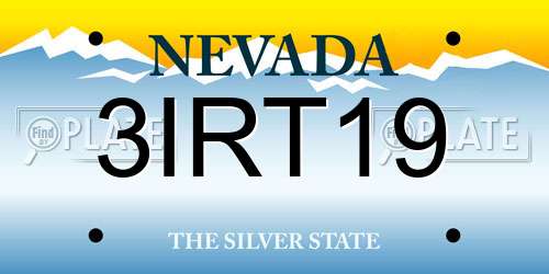 3IRT19 Nevada License Plate