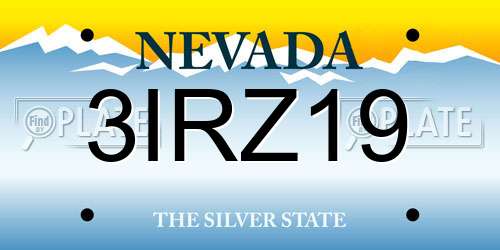 3IRZ19 Nevada License Plate