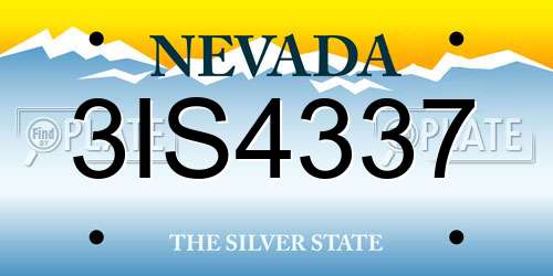 3IS4337 Nevada License Plate