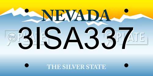 3ISA337 Nevada License Plate