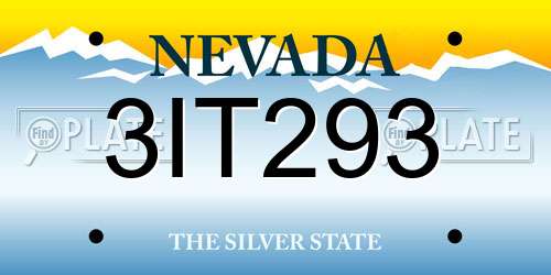 3IT293 Nevada License Plate