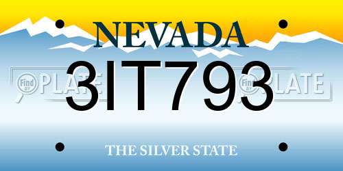 3IT793 Nevada License Plate