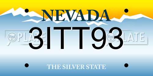 3ITT93 Nevada License Plate