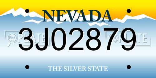 3J02879 Nevada License Plate