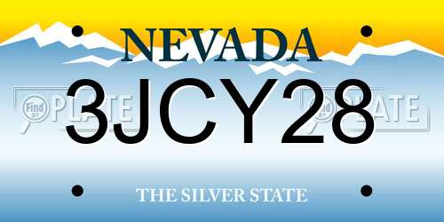 3JCY28 Nevada License Plate