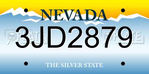 3JD2879 Nevada License Plate