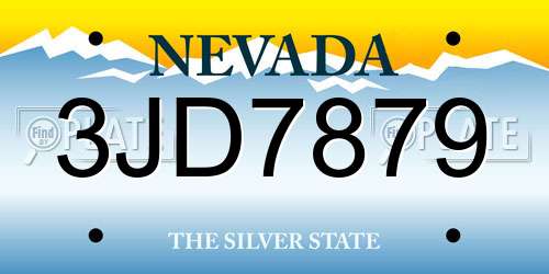 3JD7879 Nevada License Plate