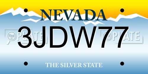 3JDW77 Nevada License Plate