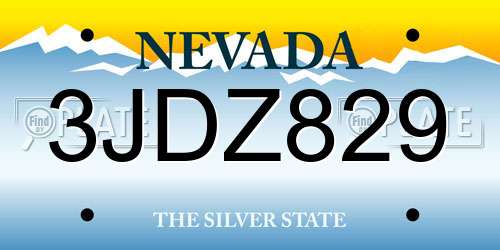 3JDZ829 Nevada License Plate
