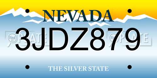 3JDZ879 Nevada License Plate