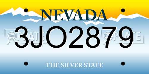3JO2879 Nevada License Plate