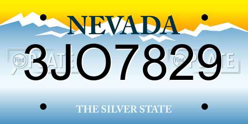 3JO7829 Nevada License Plate