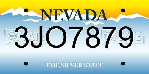3JO7879 Nevada License Plate