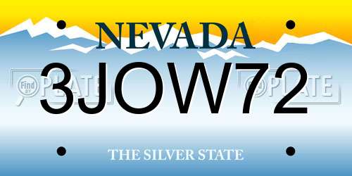 3JOW72 Nevada License Plate