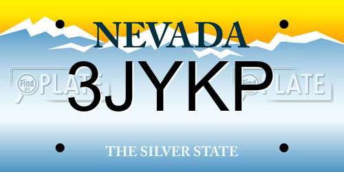 3JYKP Nevada License Plate