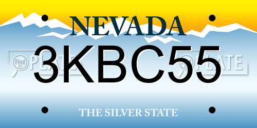 3KBC55 Nevada License Plate