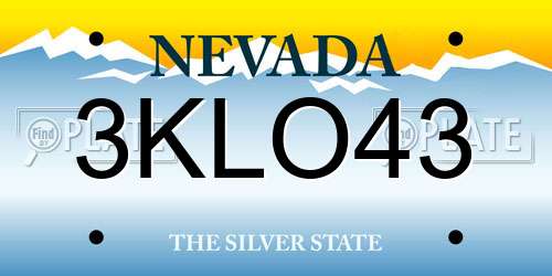 3KLO43 Nevada License Plate