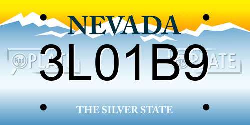 3L01B9 Nevada License Plate