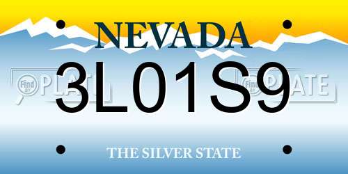 3L01S9 Nevada License Plate