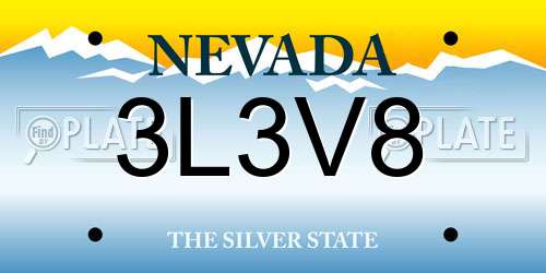 3L3V8 Nevada License Plate