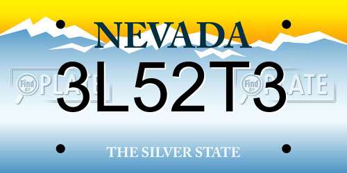 3L52T3 Nevada License Plate