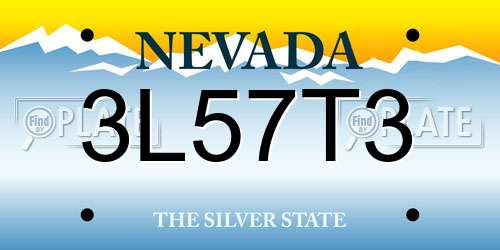 3L57T3 Nevada License Plate