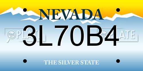 3L70B4 Nevada License Plate