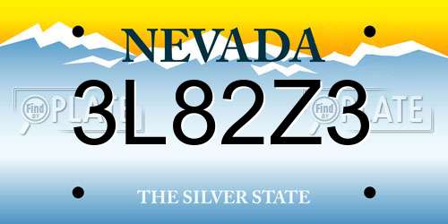 3L82Z3 Nevada License Plate