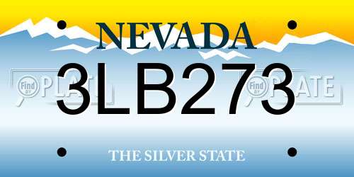 3LB273 Nevada License Plate