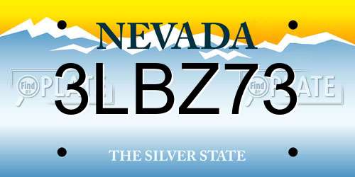 3LBZ73 Nevada License Plate