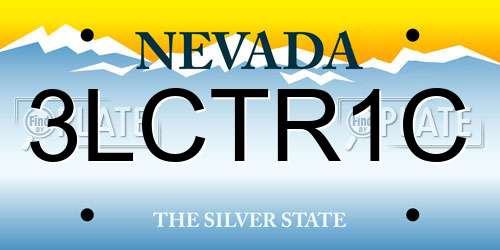 3LCTR1C Nevada License Plate