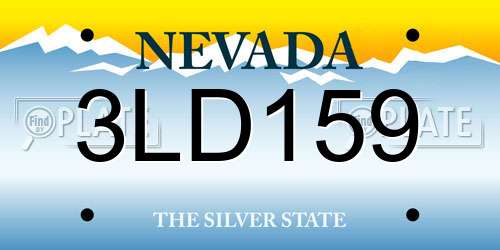 3LD159 Nevada License Plate