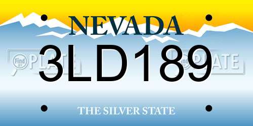 3LD189 Nevada License Plate