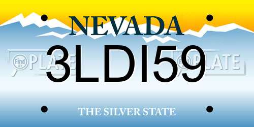3LDI59 Nevada License Plate