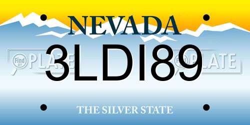 3LDI89 Nevada License Plate