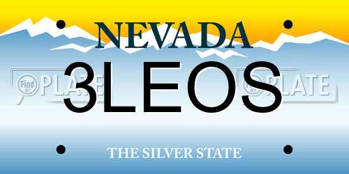 3LEOS Nevada License Plate